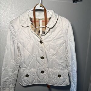 Burberry White Quilted Puffer Jacket